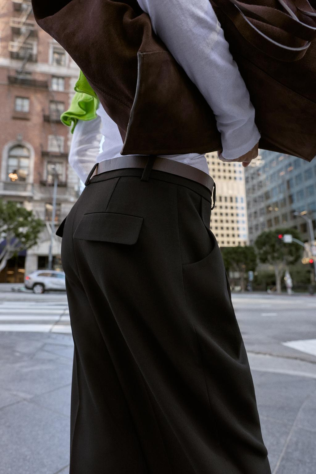 PANTALON À PINCES SANS CEINTURE