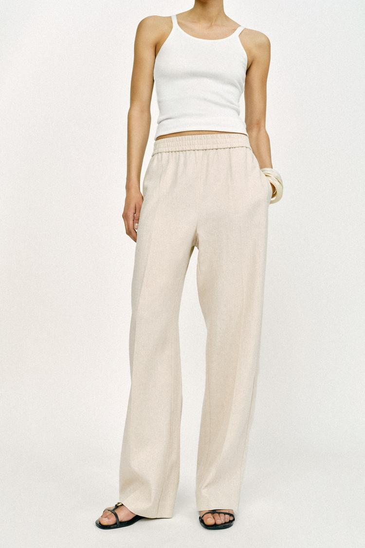 PANTALON DROIT AVEC LIN