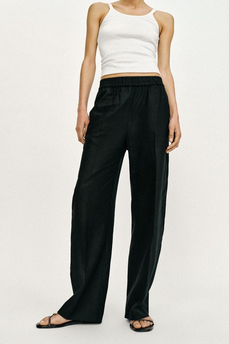 PANTALON DROIT AVEC LIN