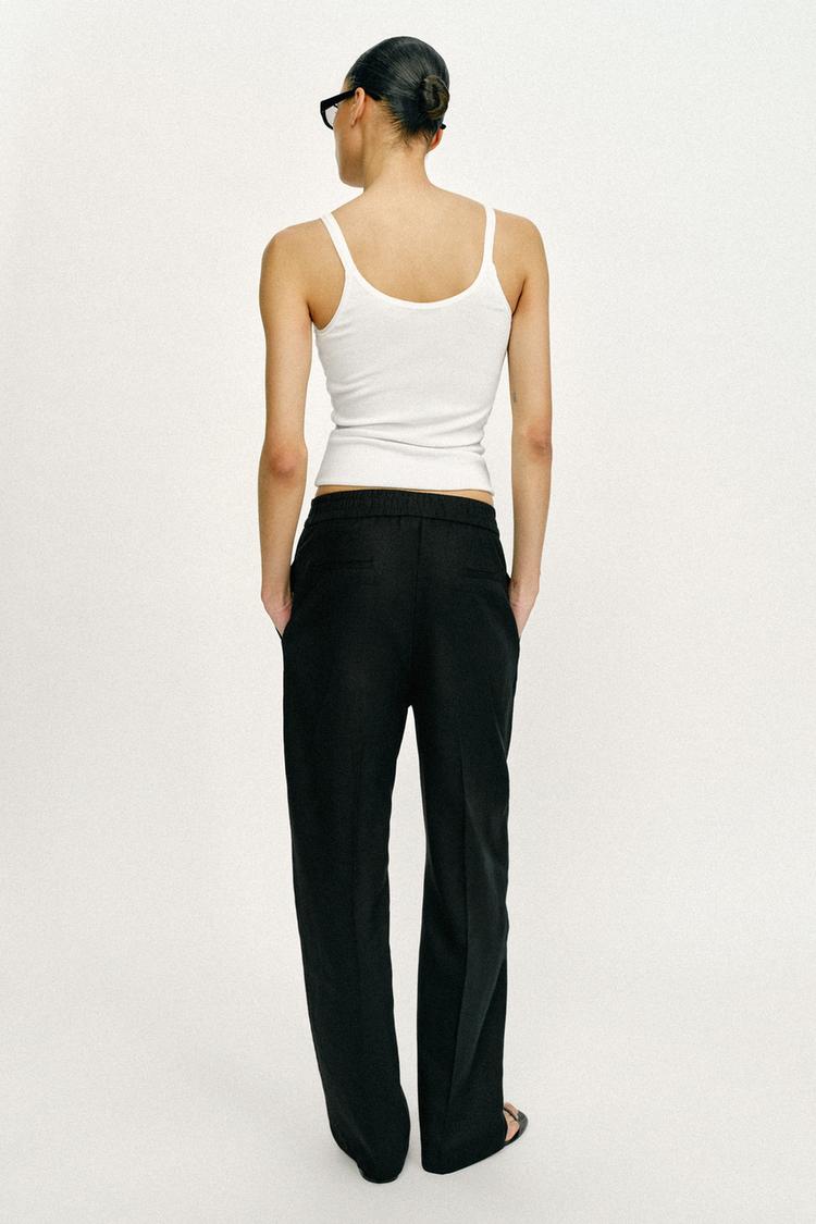 PANTALON DROIT AVEC LIN