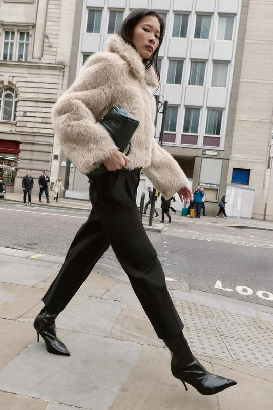 PANTALON À PINCES SANS CEINTURE