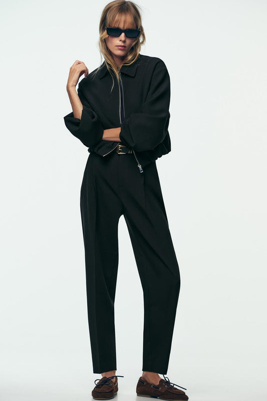 PANTALON À PINCES SANS CEINTURE