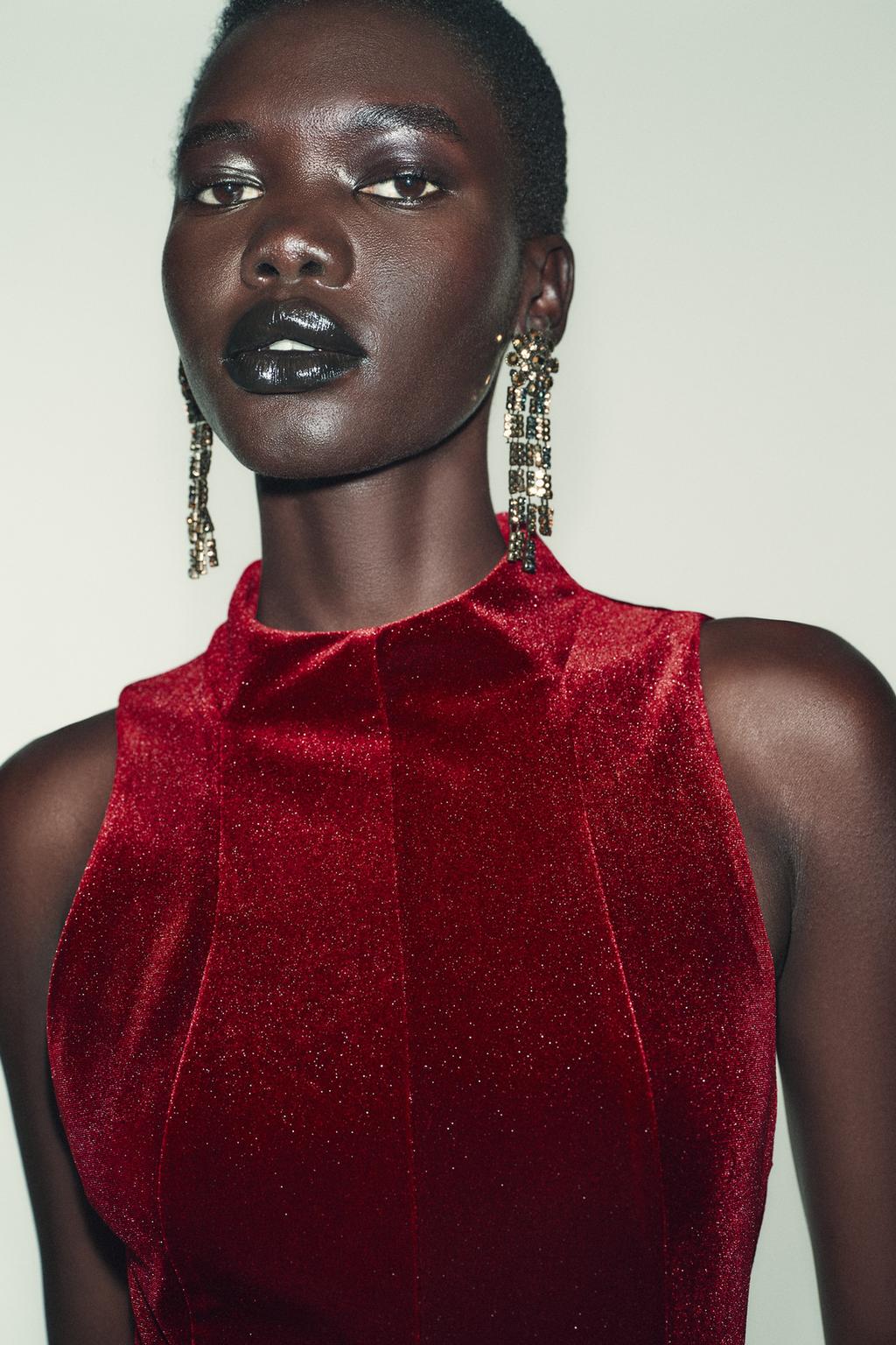ROBE MI-LONGUE EN VELOURS