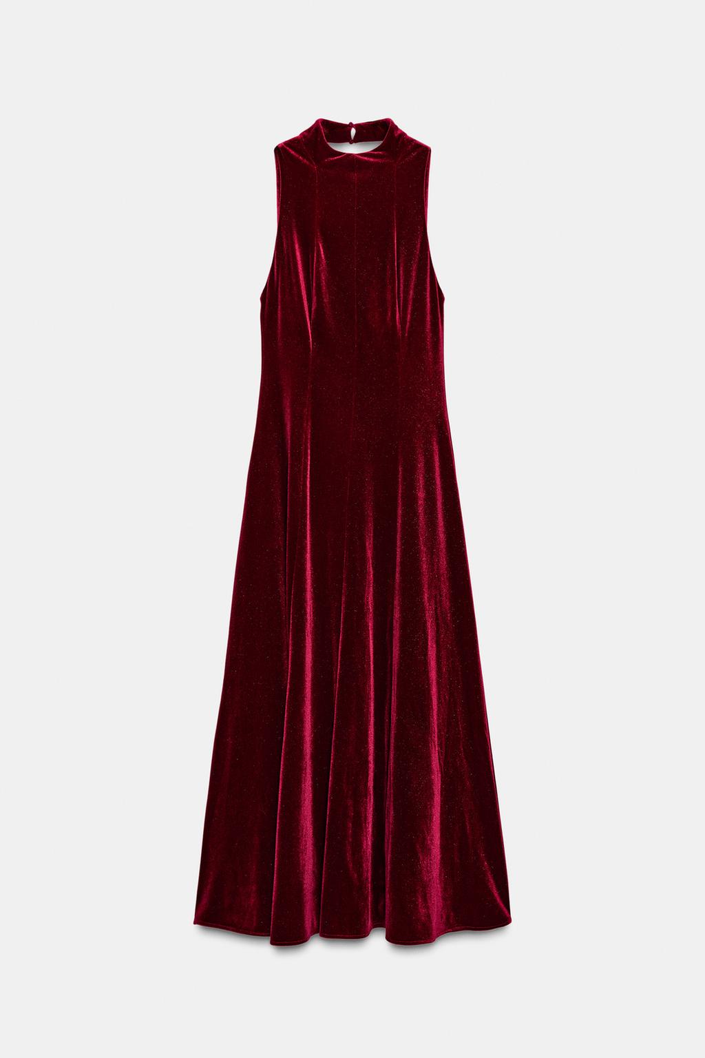 ROBE MI-LONGUE EN VELOURS