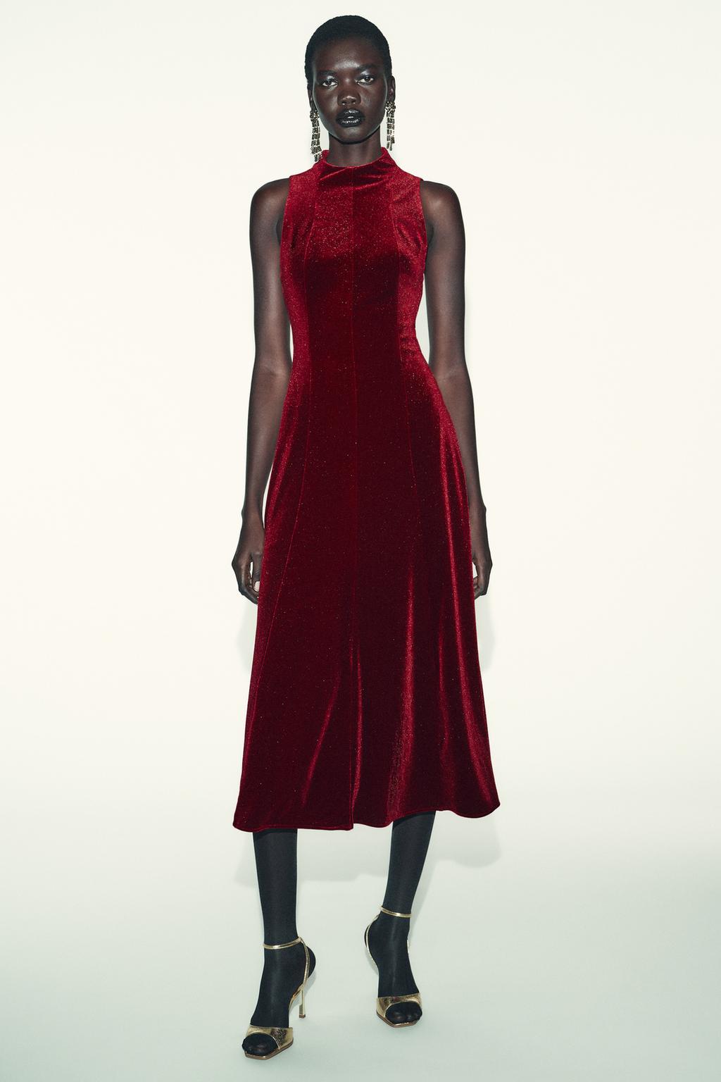 ROBE MI-LONGUE EN VELOURS