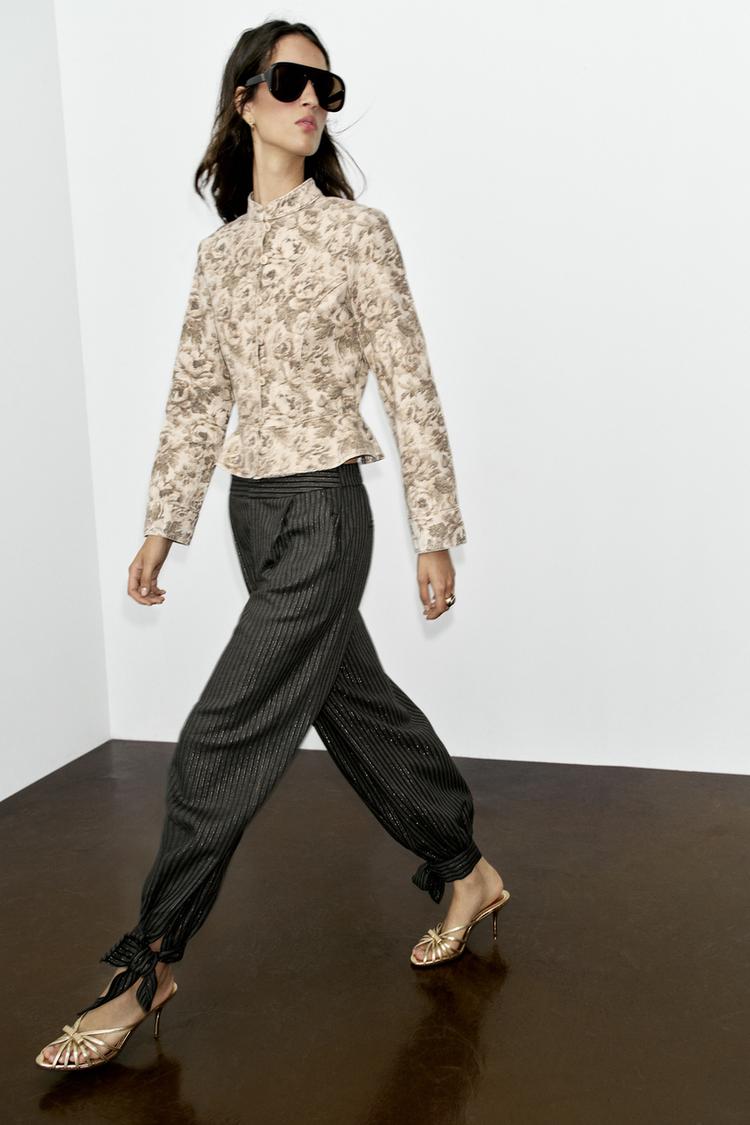 PANTALON BOUFFANT LACETS FIL MÉTALLISÉ