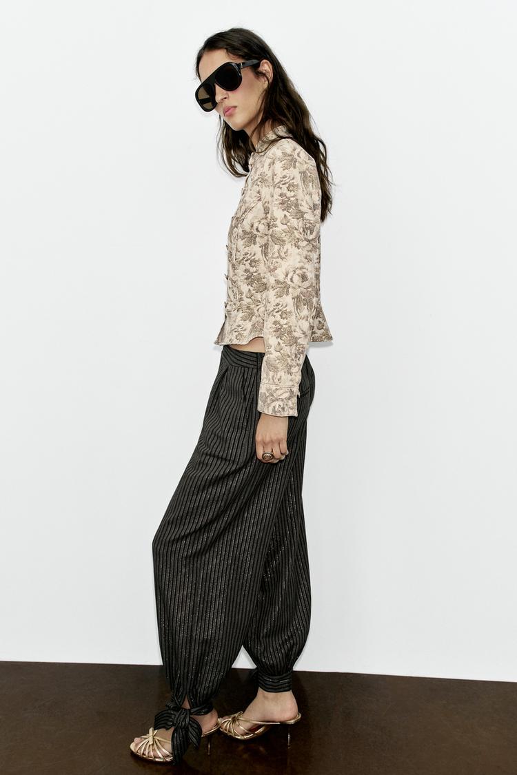 PANTALON BOUFFANT LACETS FIL MÉTALLISÉ
