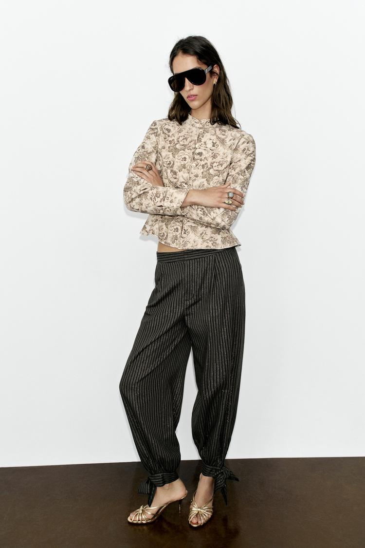 PANTALON BOUFFANT LACETS FIL MÉTALLISÉ
