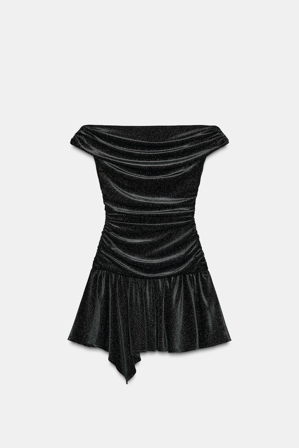 ROBE COURTE EN VELOURS BRILLANT