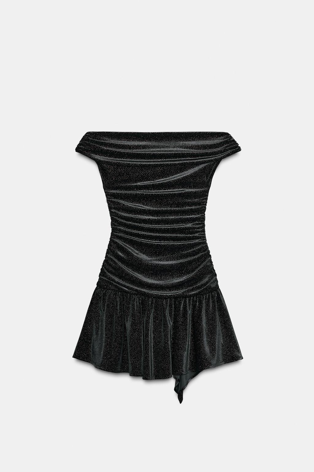 ROBE COURTE EN VELOURS BRILLANT