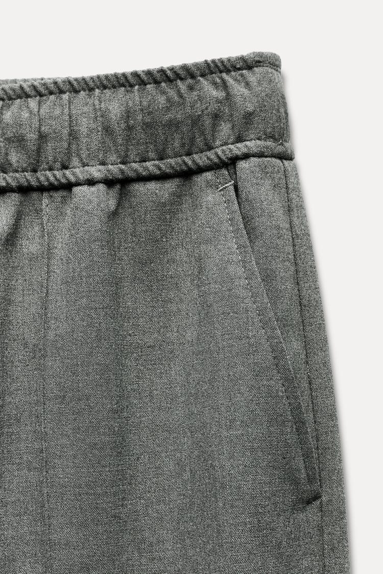 PANTALON DROIT À TAILLE ÉLASTIQUE