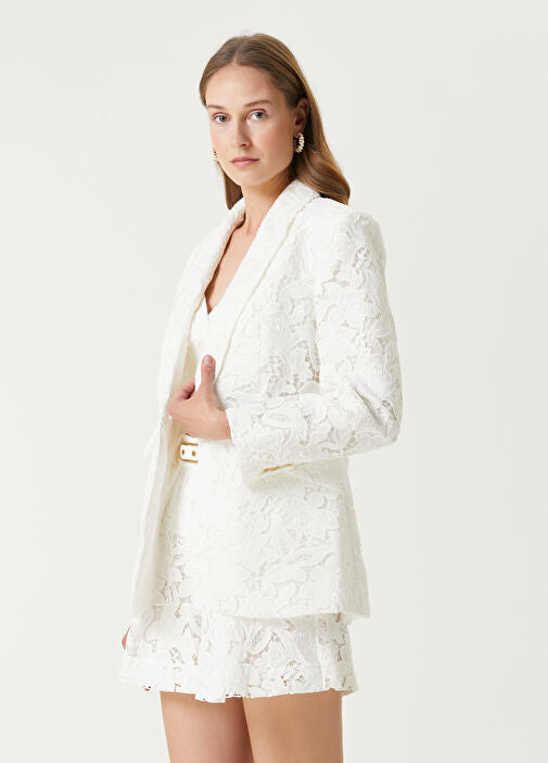 ENSEMBLE BLAZER | PANTALON  EN DENTELLE AVEC ÉPAULETTES