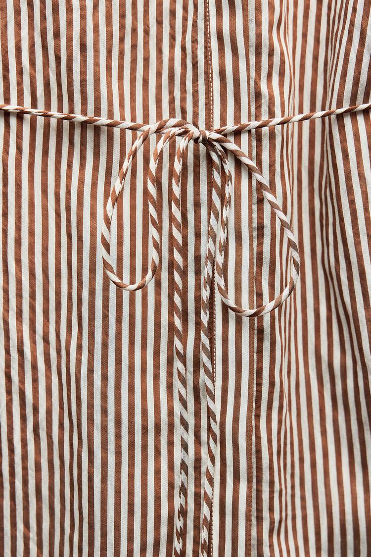 STRIPED SHIRT WITH TIED DETAIL