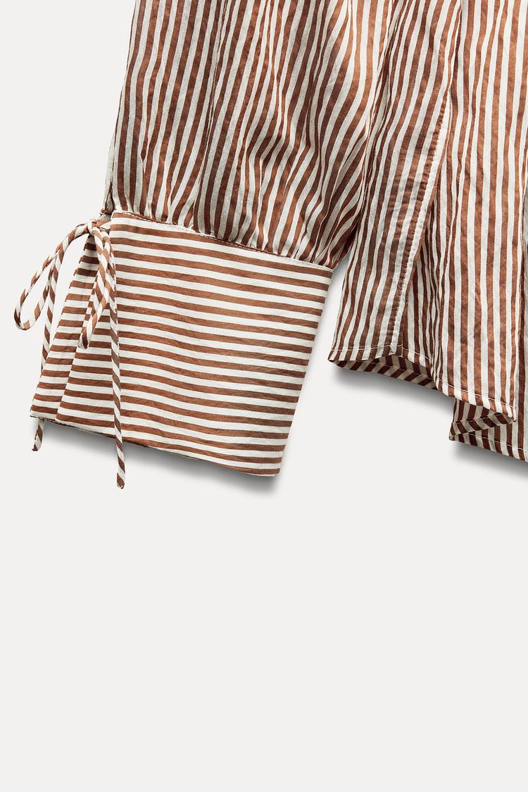 STRIPED SHIRT WITH TIED DETAIL