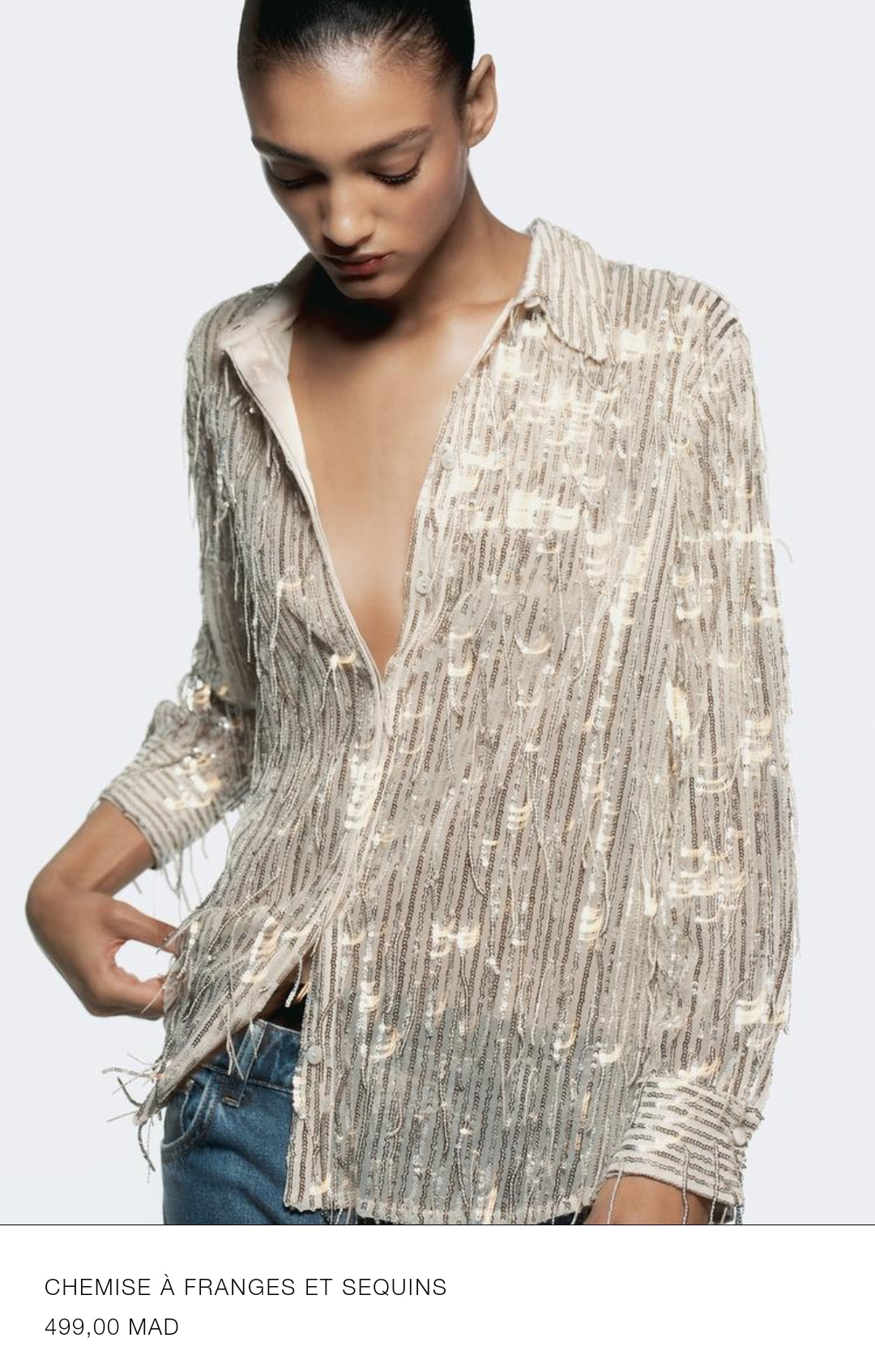 CHEMISE À FRANGES ET SEQUINS