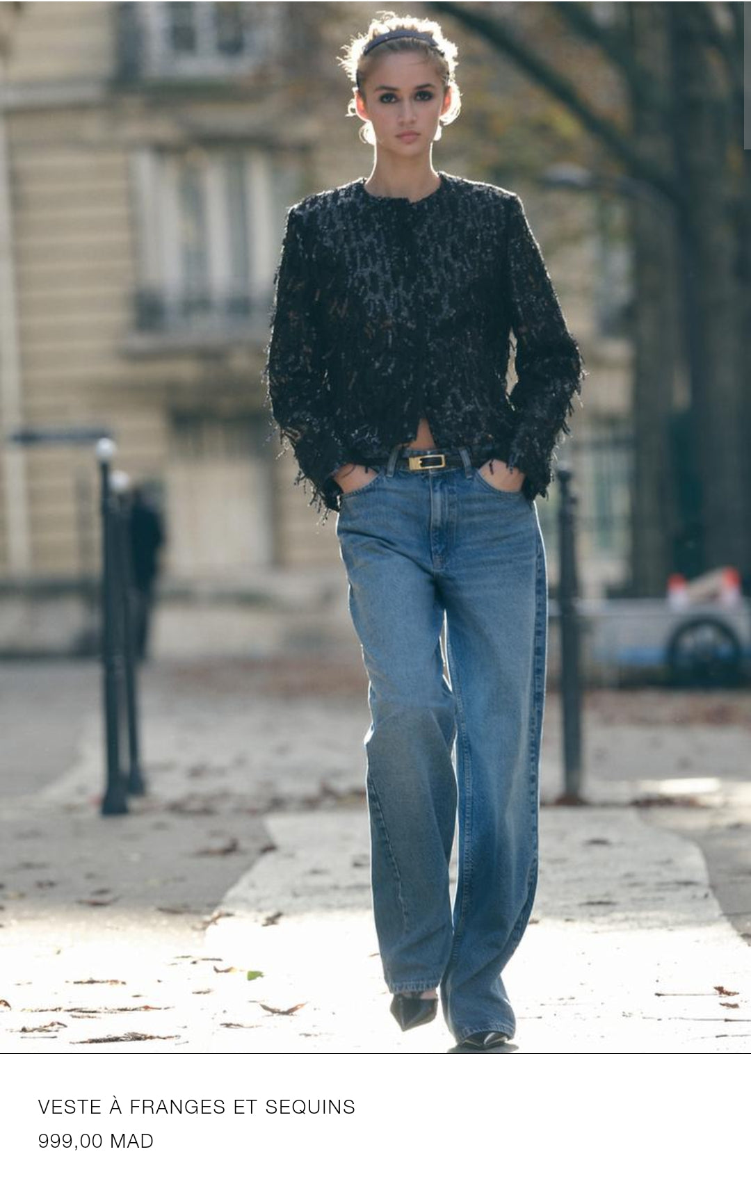 VESTE À FRANGES ET SEQUINS