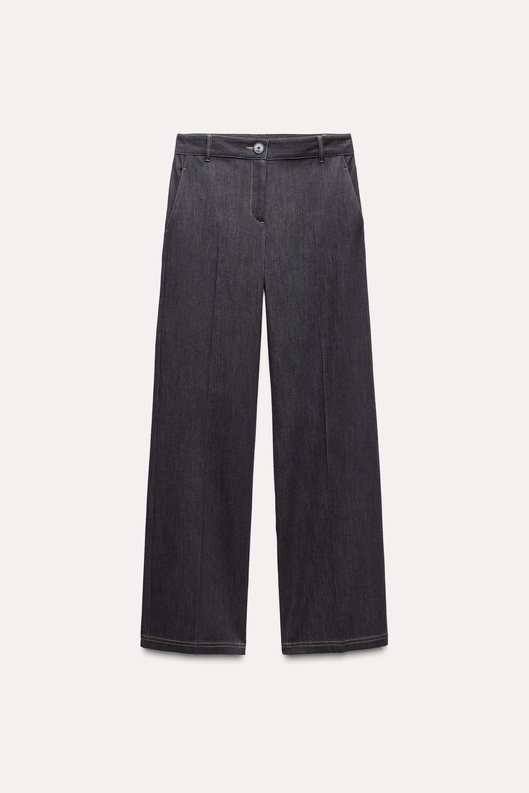 PANTALON BOOTCUT AVEC SURPIQÛRES EN MATIÈRES VARIÉES