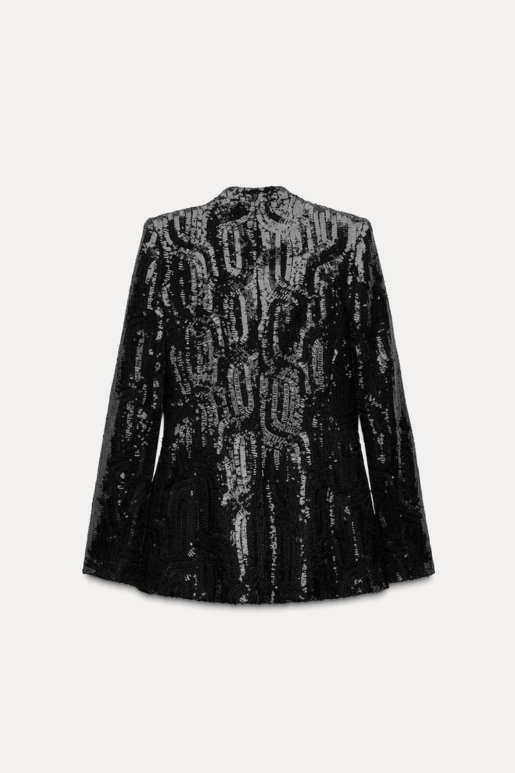 VESTE SANS REVERS À PAILLETTES