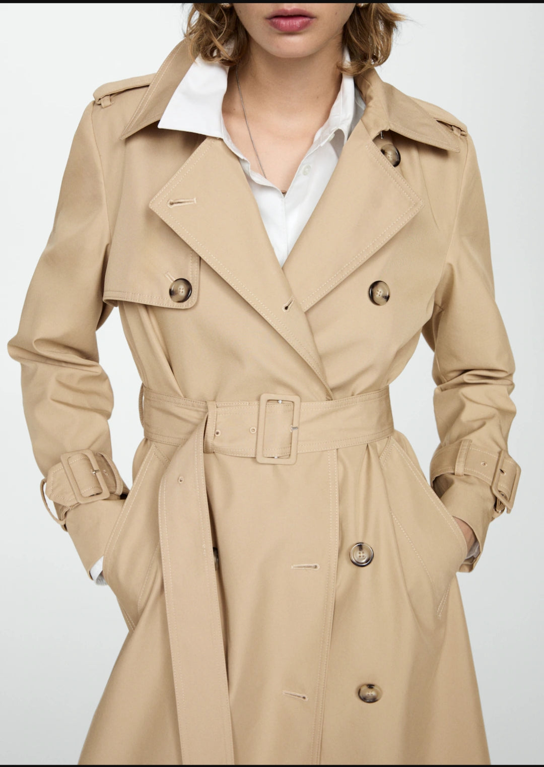 MANGO TRENCH COTON DOUBLE BOUTONNAGE