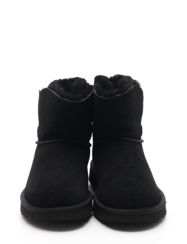 UGG CLASSIC MINI KAREN BUCKLE BLACK SHEEPSKIN BOOT