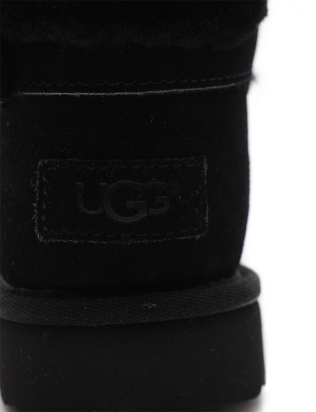 UGG CLASSIC MINI KAREN BUCKLE BLACK SHEEPSKIN BOOT