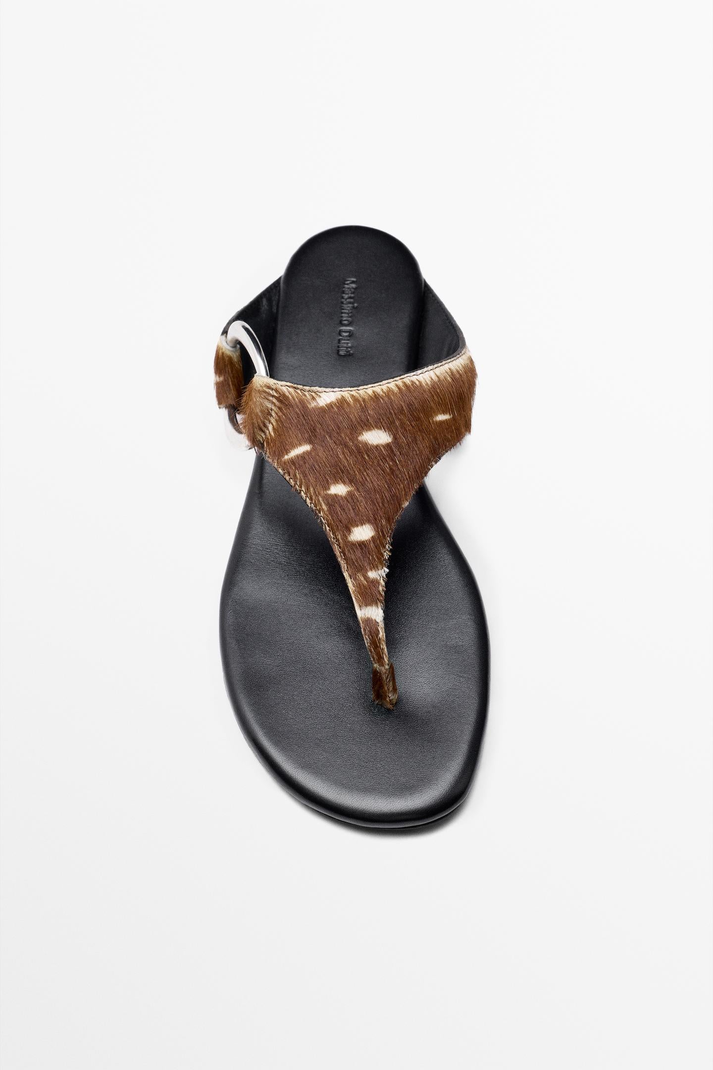 SANDALE PLATE CUIR IMPRIMÉE