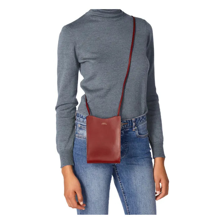 A.P.C. POCHETTE TOUR DE COU EN CUIR LISSE JAMIE