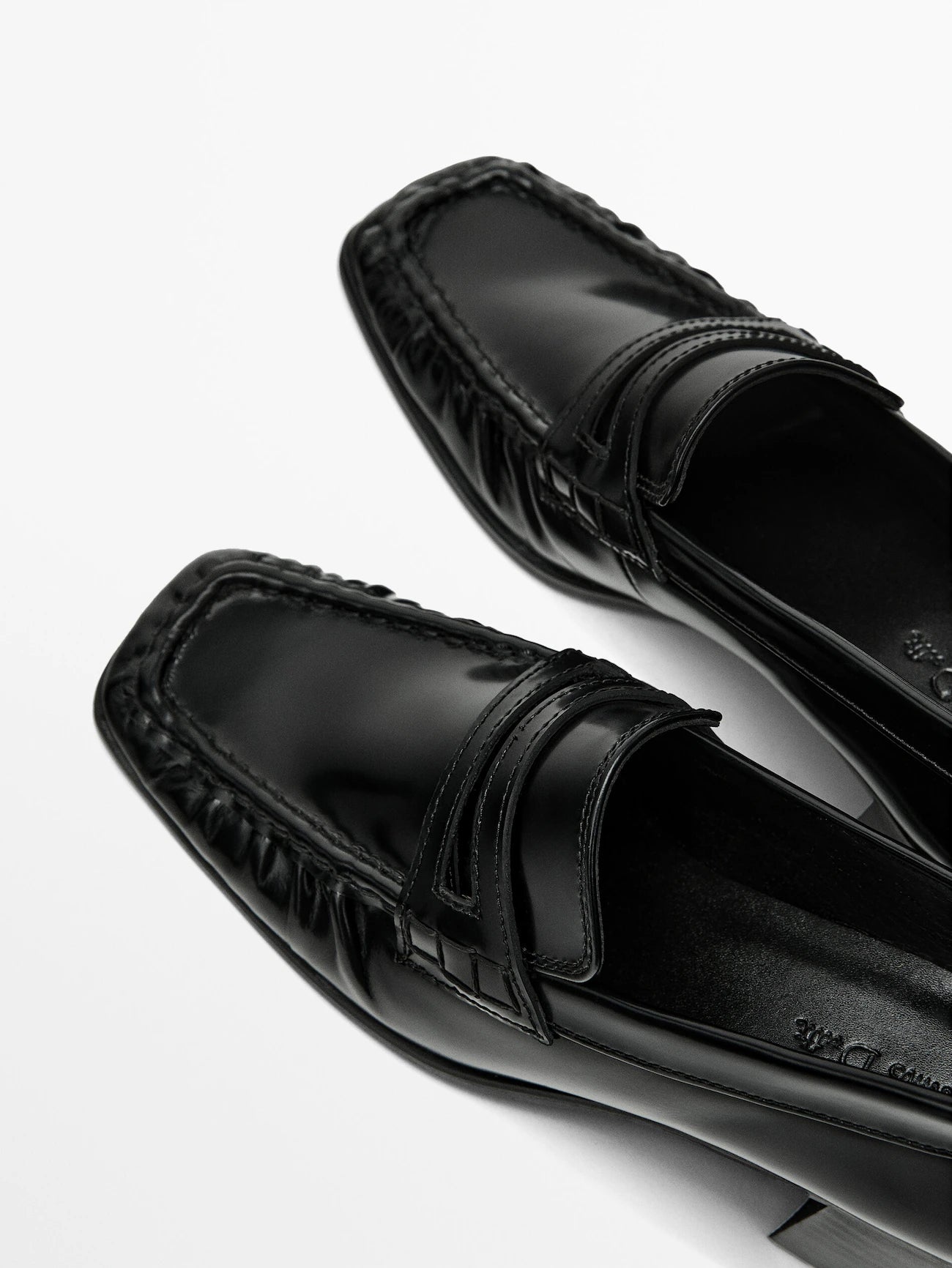 MASSIMO DUTTI MOCASSINS A TALON ET BOUT CARRE JaafaShop