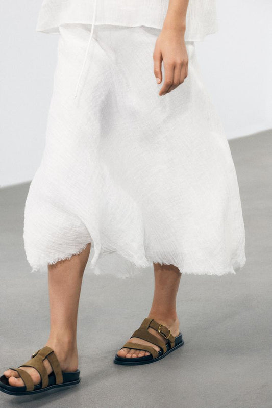 SANDALES PLATES À BOUCLE