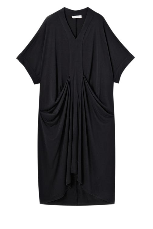 Robe Caftan Unie Noire Femmes Promod