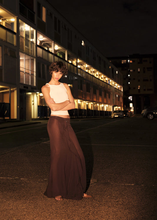 SUPRIYA LELE X MANGO  JUPE MAXI DÉTAIL VOLANTS