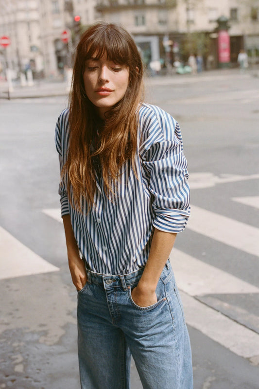 CHEMISE EN POPELINE RAYÉE