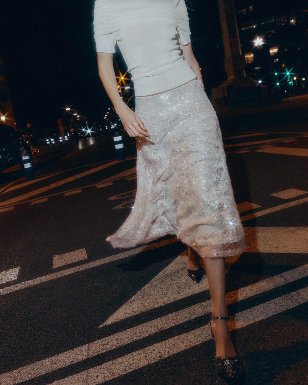 JUPE MI-LONGUE À SEQUINS COLLECTION ZW