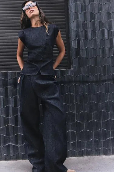 Z1975 HIGH-WAIST CROSSOVER WIDE-LEG JEANS