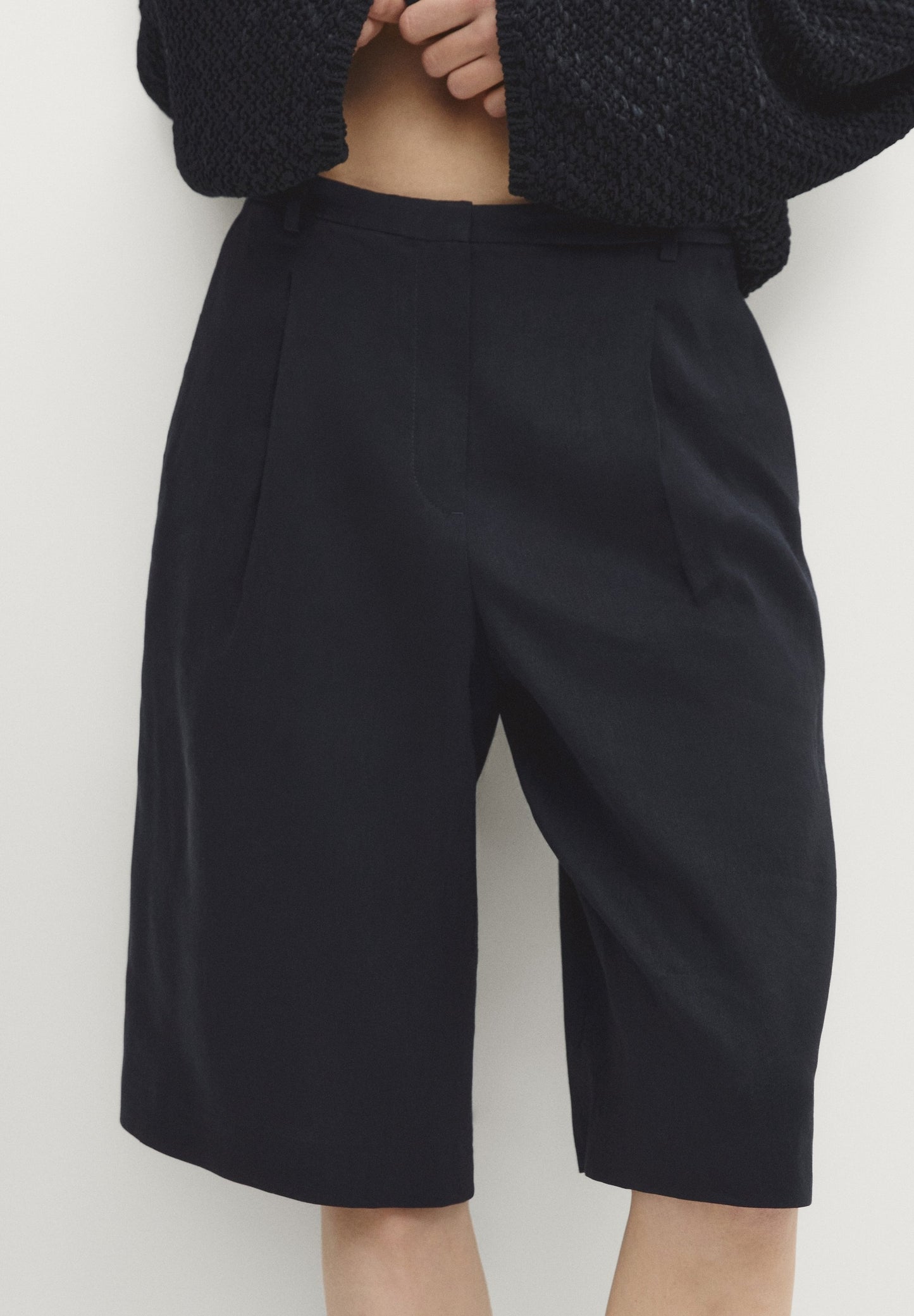 BERMUDA 100% LIN BLEU MARINE