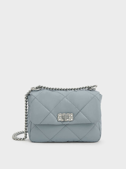 CHARLES & KHEITH Sac Porté Épaule Rembourré Paffuto Gris