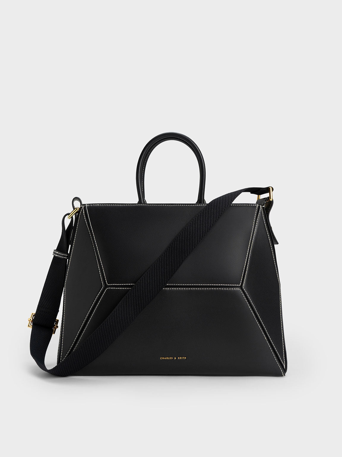 CHARLES & KEITH Nasrin Geometric Tote Bag Nasrin Geometric Tote Bag - Black 🖤