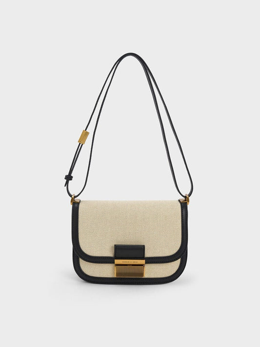 CHARLES & KHEITH CHARLOT CANVAS CROSSBODY BAG