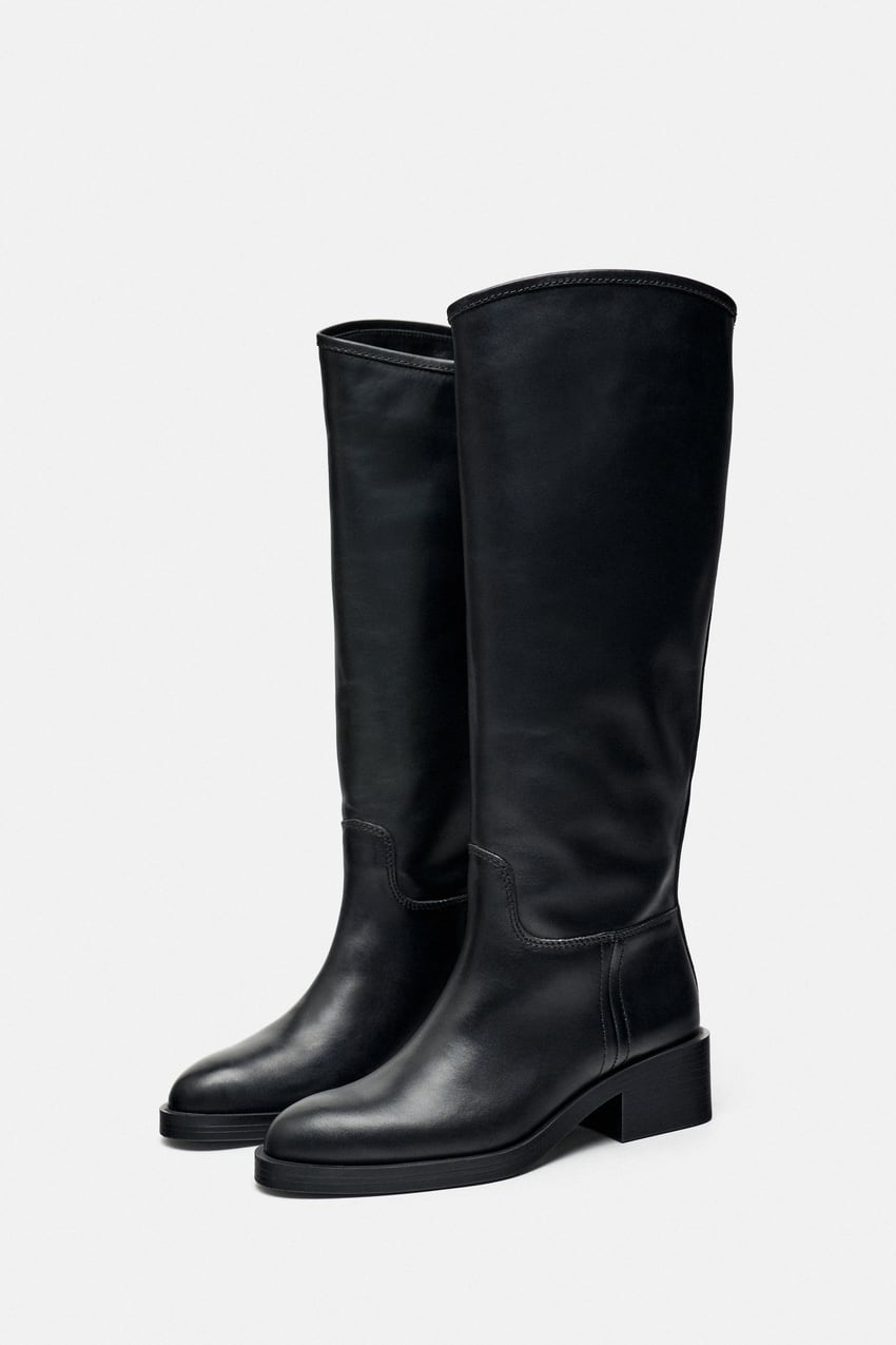 Bottes Hautes En Cuir Zara