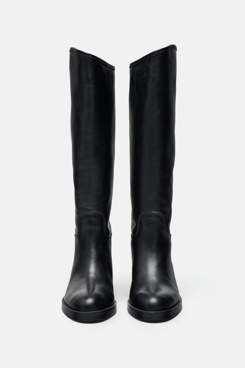 Bottes Hautes En Cuir Zara