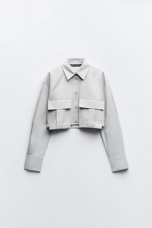 CHEMISE COURTE EN GABARDINE
