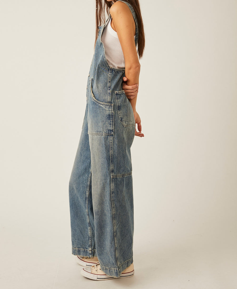 WOMEN'S WE THE FREE FIELDS OF FLOWERS WIDE-LEG OVERALLS IN FOLLOW YOUR HEART