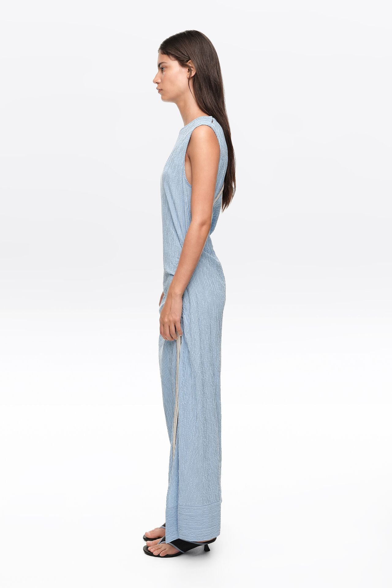 ROBE SANS MANCHES BRIDE SUPERPOSÉE RAYURES BLEUES (Copie)