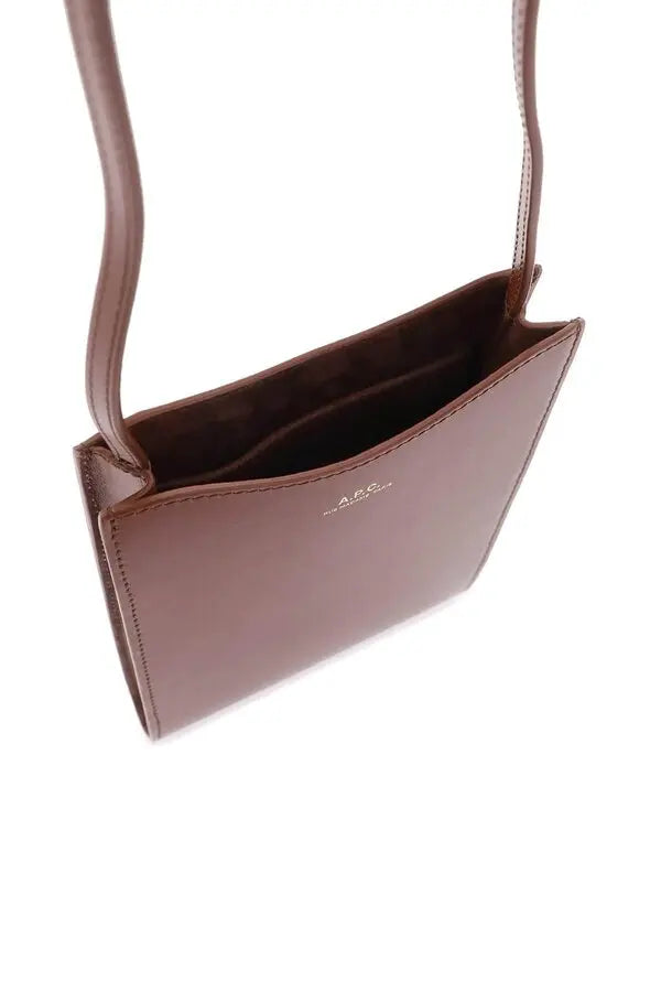 A.P.C. POCHETTE TOUR DE COU EN CUIR LISSE JAMIE