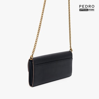 PEDRO Sac Croco Avec Chaîne Convertible - Noir