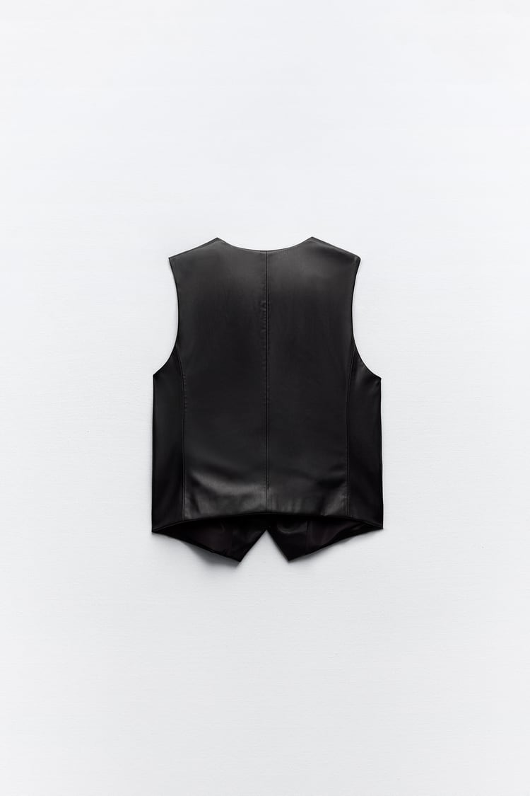 ENSEMBLE GILET SANS MANCHES STYLE TAILLEUR EN MATIÈRE SYNTHÉTIQUE SYNTHÉTIQUE