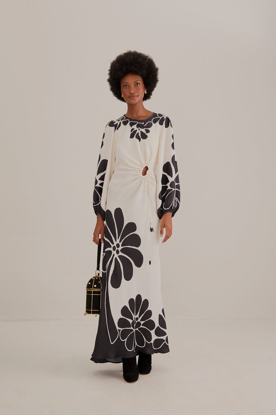 FARM RIO Black Palermo Cut Out Lenzing™ Ecovero™ Viscose Maxi Dress