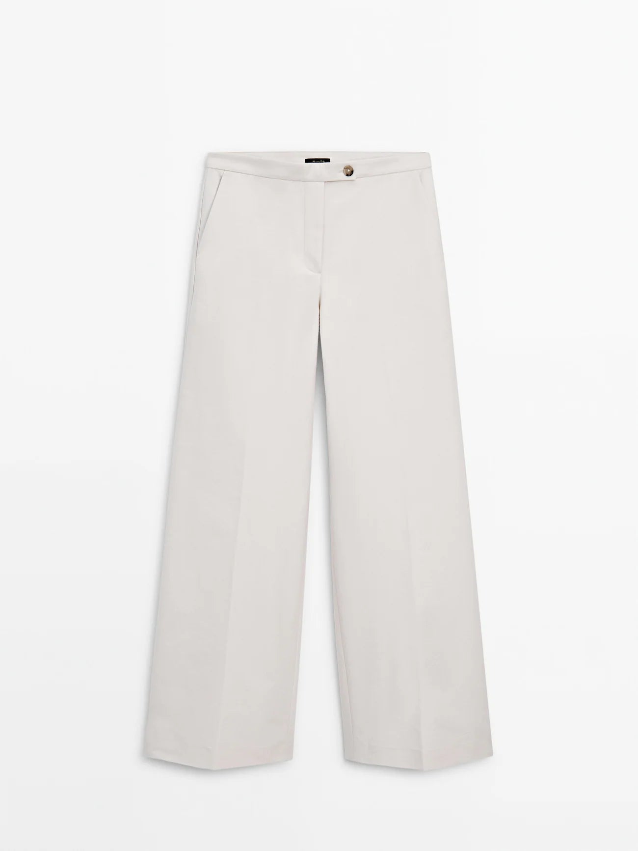 Pantalon Large En Coton Mélangé Cru