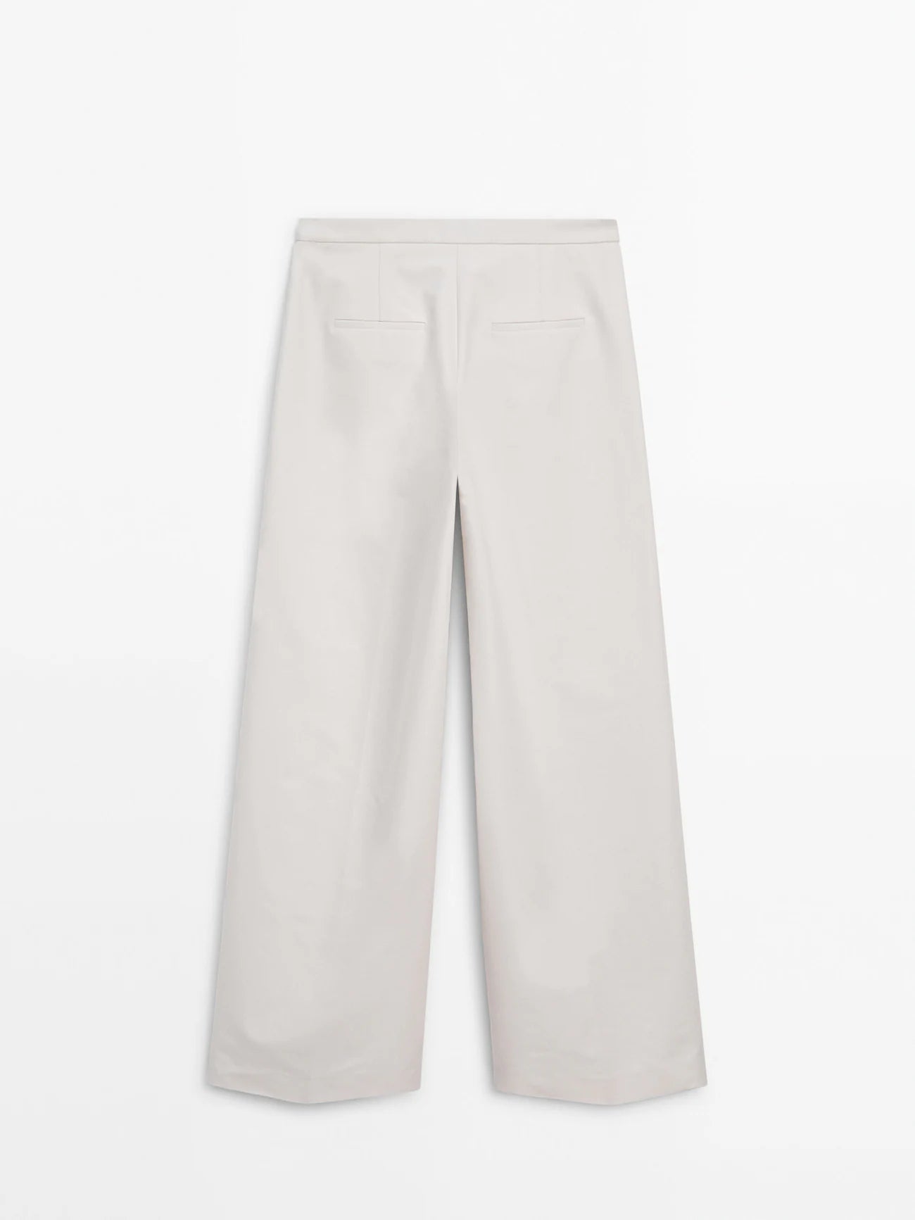 Pantalon Large En Coton Mélangé Cru