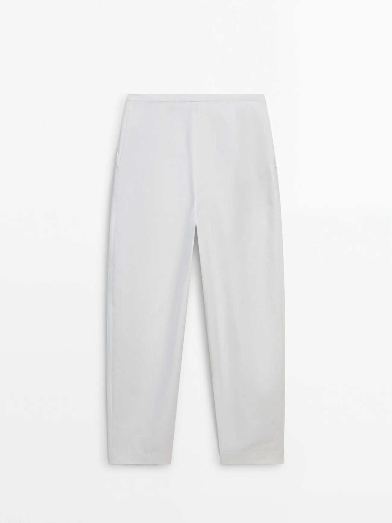 PANTALON BARRELL EN MÉLANGE DE COTON MASSIMO DUTTI